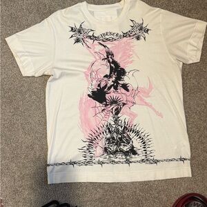 Givenchy White and Pink Graphic Tee